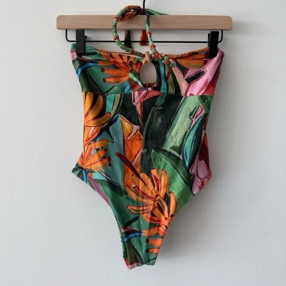 FARM RIO Banana Foliage One Piece Swimsuit - Picture 5 of 10